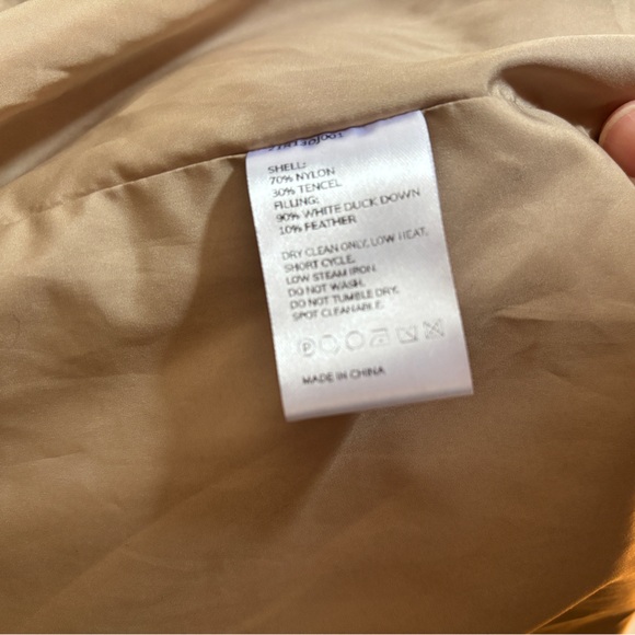 Nap Tan Down Puffer Trench Coat, Size S - Picture 4 of 5